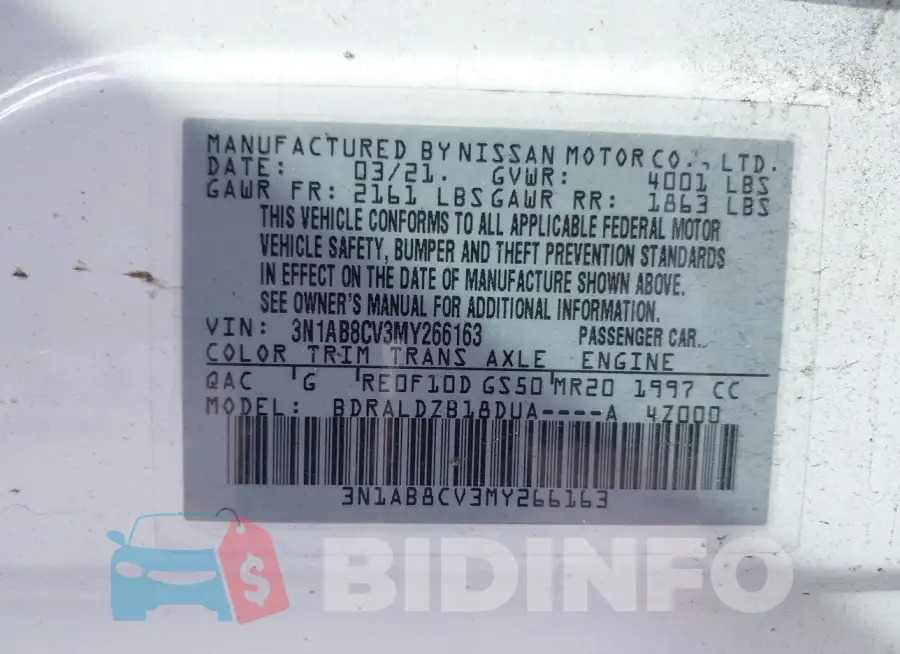 3N1AB8CV3MY266163 Photo# 9