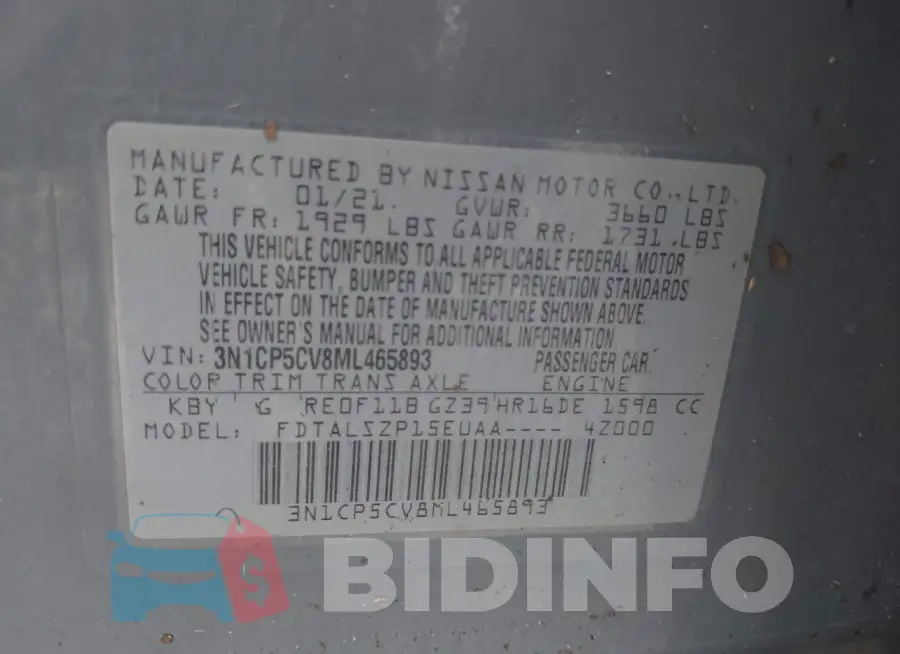 3N1CP5CV8ML465893 Photo# 9