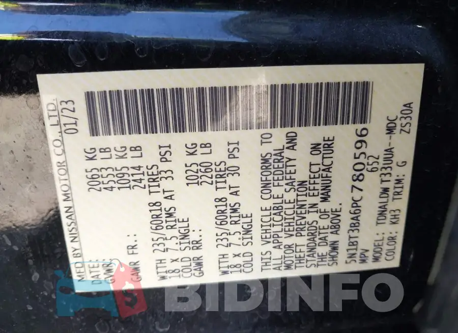 5N1BT3BA6PC780596 Photo# 9
