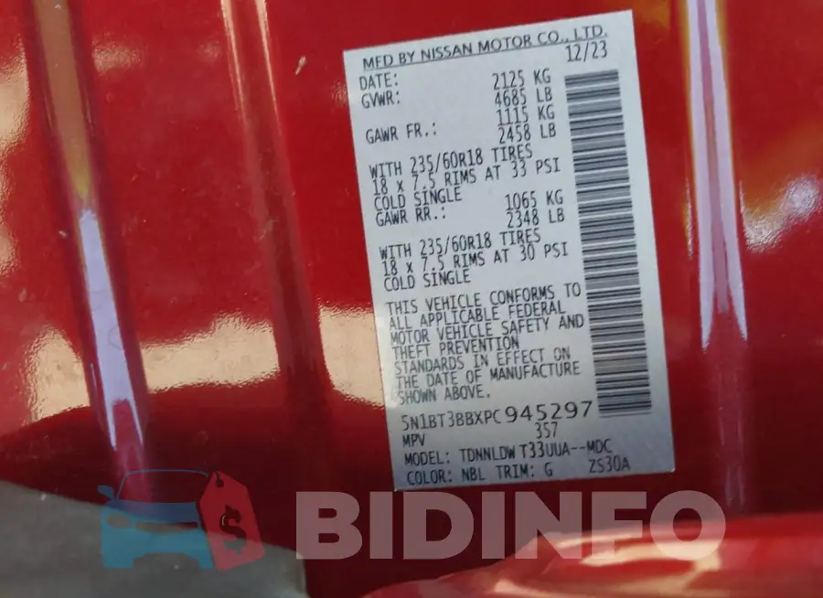 5N1BT3BBXPC945297 Photo# 18