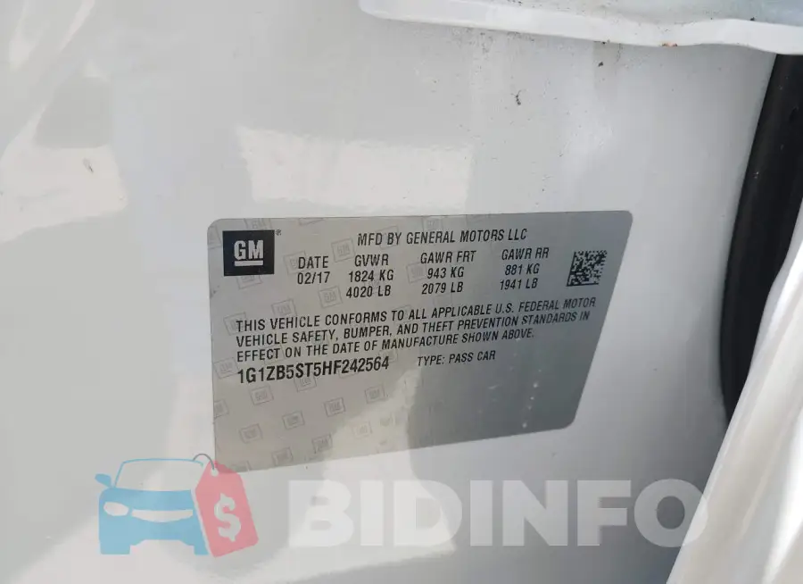 1G1ZB5ST5HF242564 Photo# 9