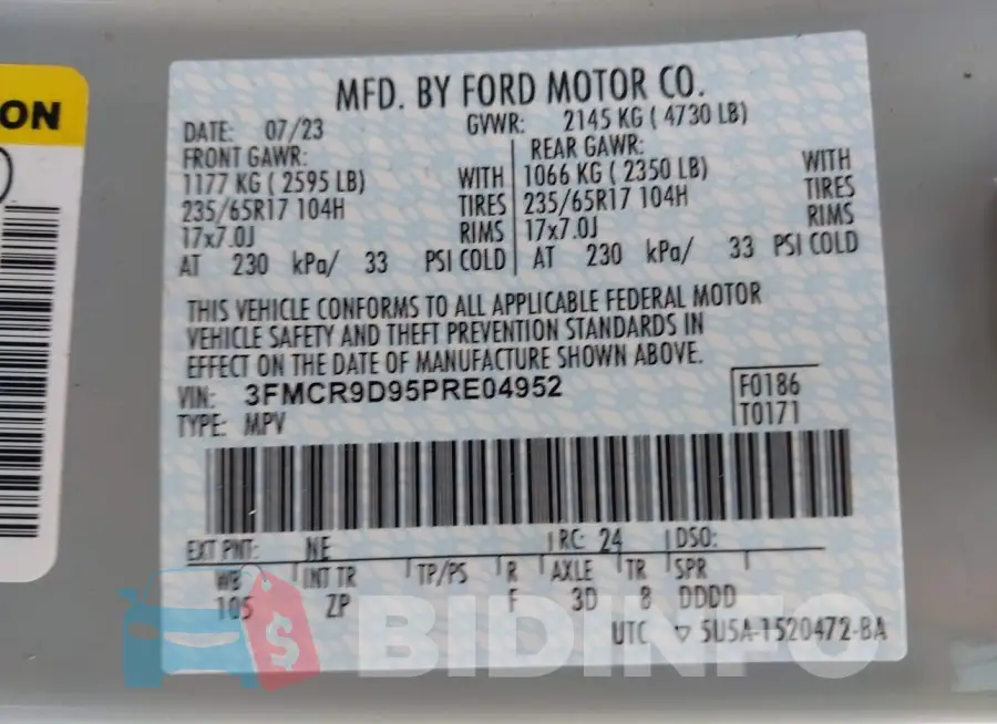 3FMCR9D95PRE04952 Photo# 9