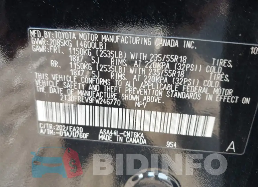 2T3DFREV9FW246770 Photo# 9