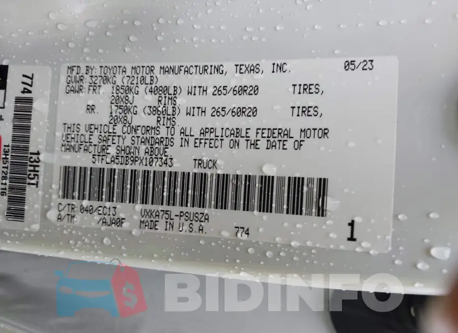 5TFLA5DB9PX107343 Photo# 9