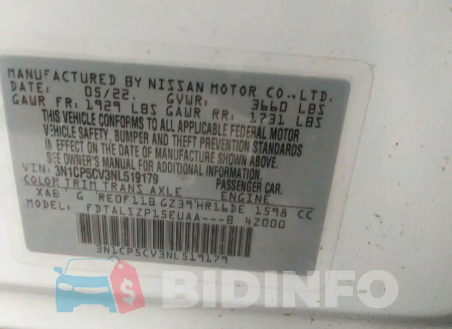 3N1CP5CV3NL519179 Photo# 9
