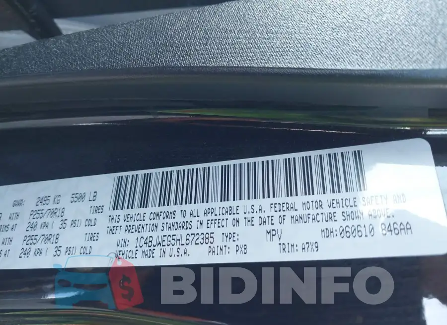 1C4BJWEG5HL672385 Photo# 9