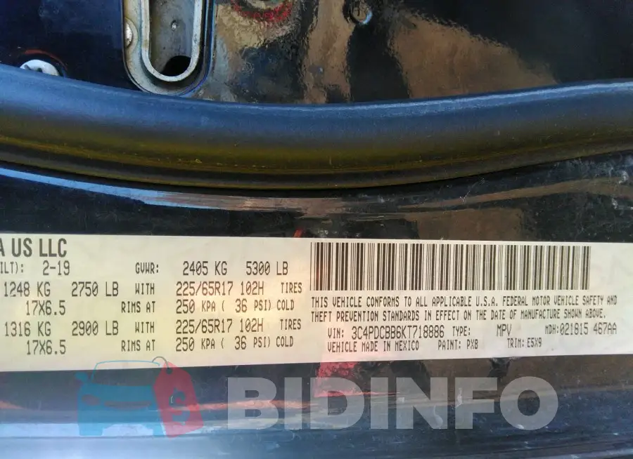 3C4PDCBB6KT718886 Photo# 9