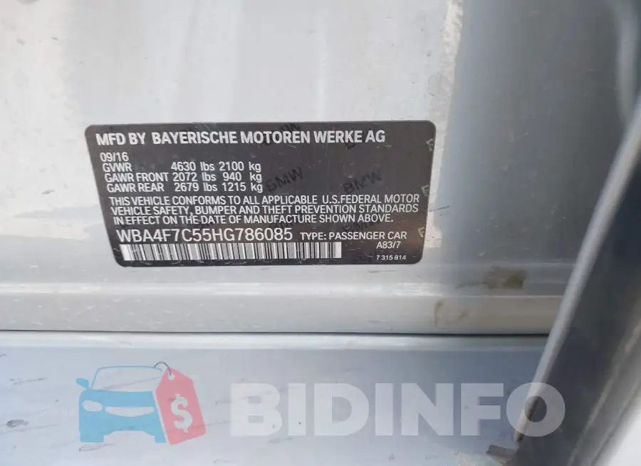 WBA4F7C55HG786085 Photo# 9