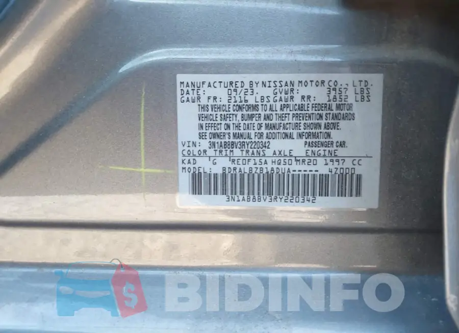 3N1AB8BV3RY220342 Photo# 9
