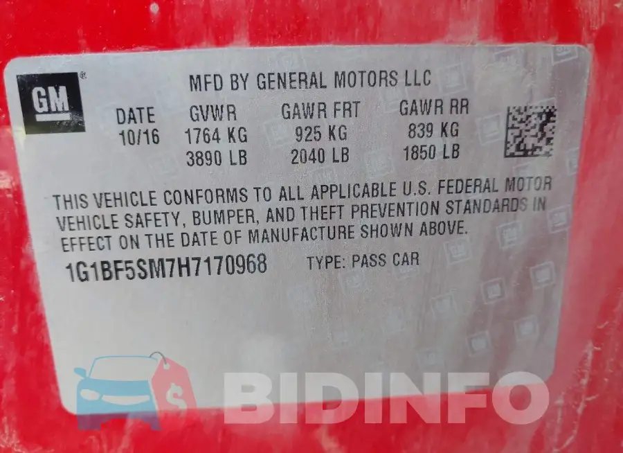 1G1BF5SM7H7170968 Photo# 9