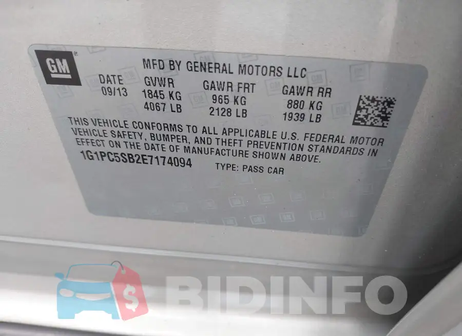 1G1PC5SB2E7174094 Photo# 9