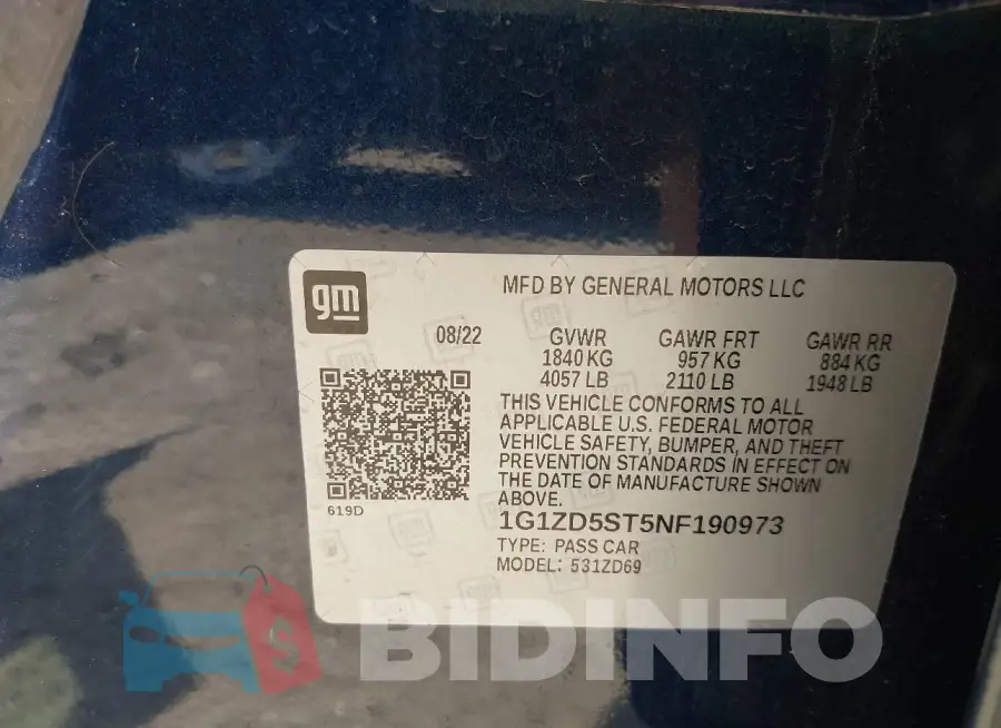 1G1ZD5ST5NF190973 Photo# 9