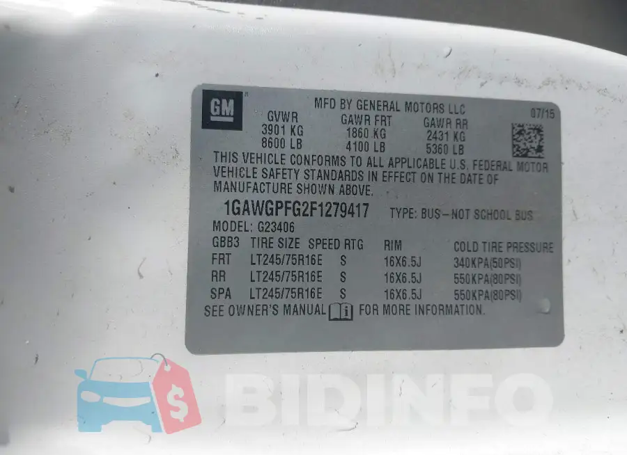 1GAWGPFG2F1279417 Photo# 9