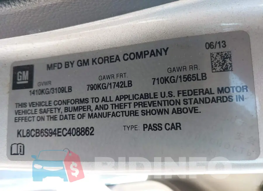 KL8CB6S94EC408862 Photo# 9