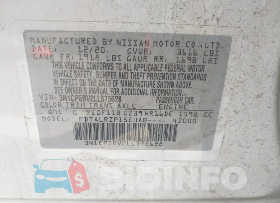 3N1CP5BV2LL575628 Photo# 9