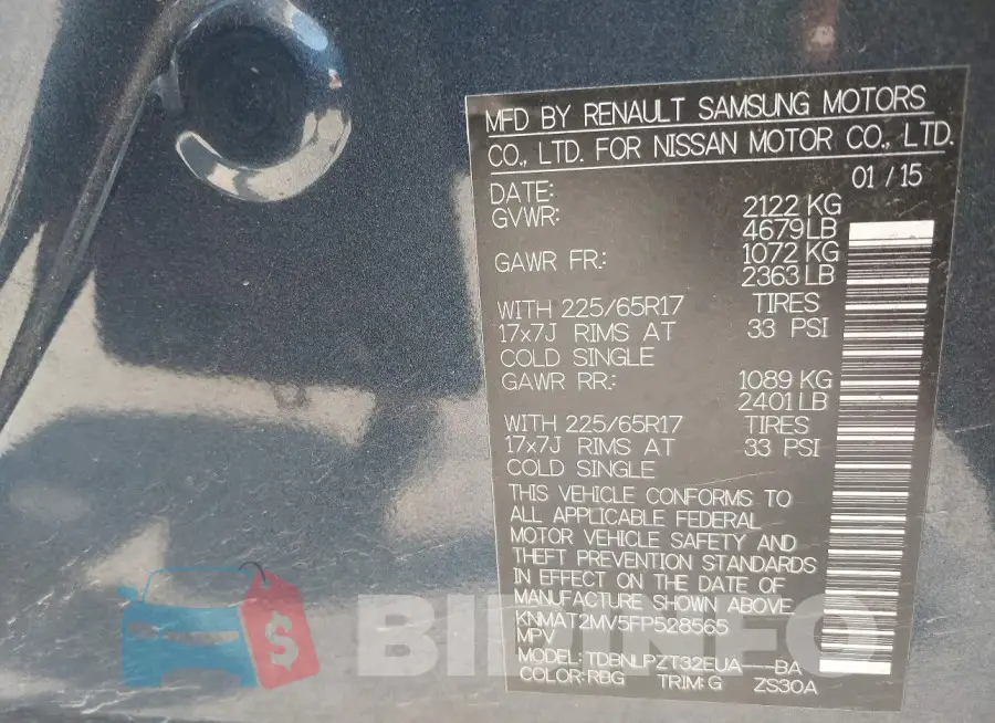 KNMAT2MV5FP528565 Photo# 9