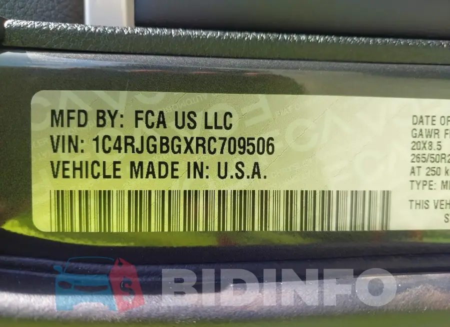 1C4RJGBGXRC709506 Photo# 9