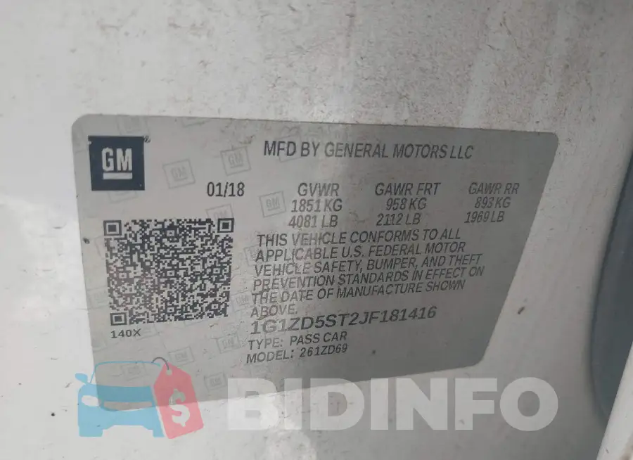 1G1ZD5ST2JF181416 Photo# 9