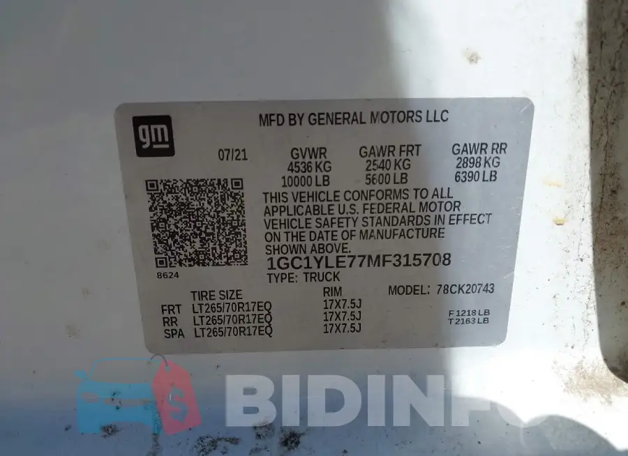 1GC1YLE77MF315708 Photo# 9