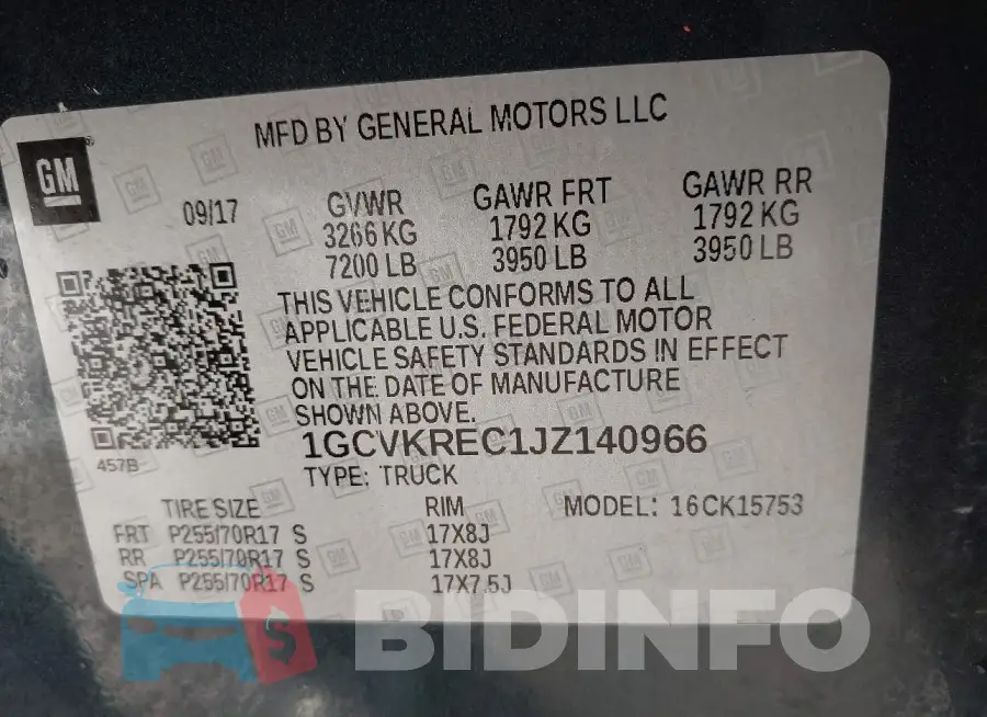 1GCVKREC1JZ140966 Photo# 9