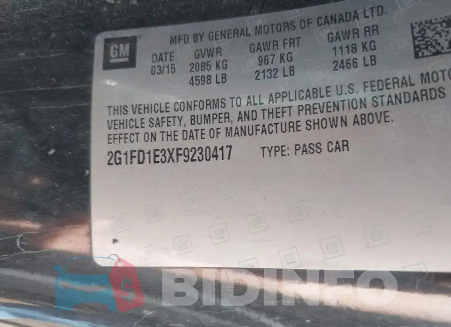 2G1FD1E3XF9230417 Photo# 9