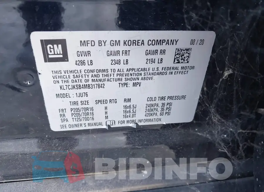 KL7CJKSB4MB317842 Photo# 9