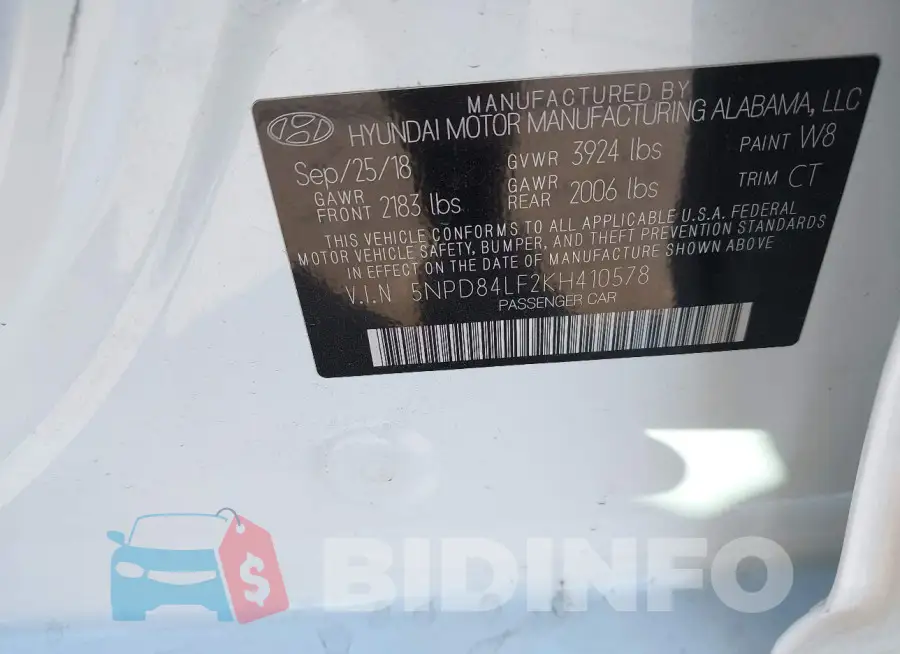 5NPD84LF2KH410578 Photo# 9