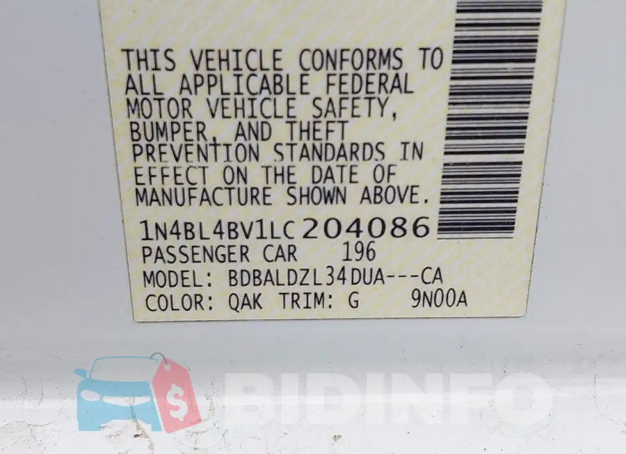1N4BL4BV1LC204086 Photo# 9