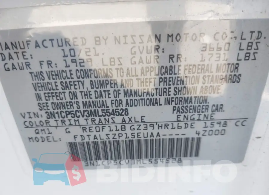 3N1CP5CV3ML554528 Photo# 9