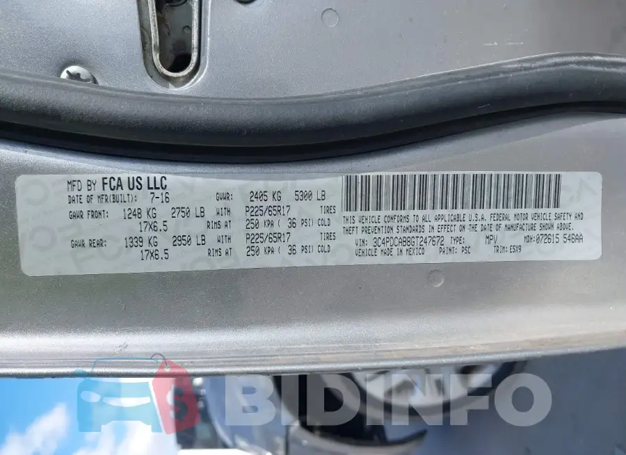 3C4PDCAB8GT247672 Photo# 9