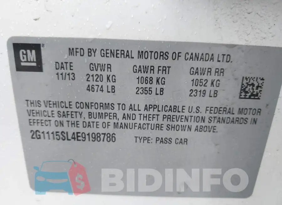2G1115SL4E9198786 Photo# 9