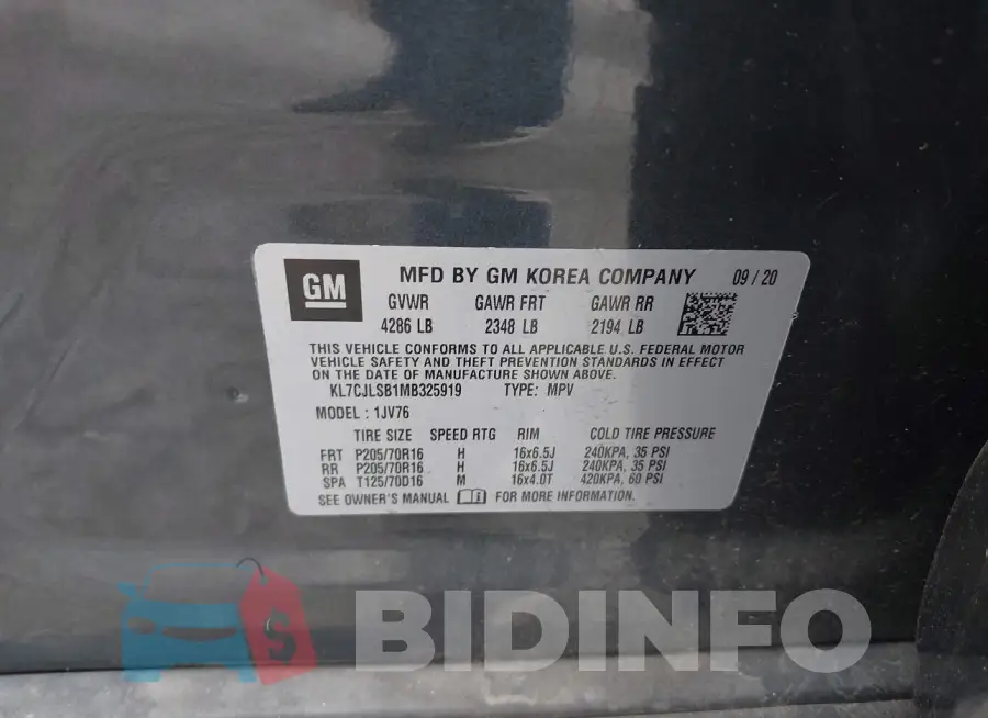 KL7CJLSB1MB325919 Photo# 9