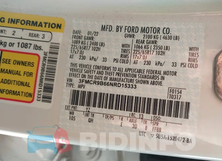 3FMCR9B66NRD15333 Photo# 9