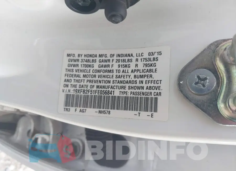 19XFB2F51FE056841 Photo# 9