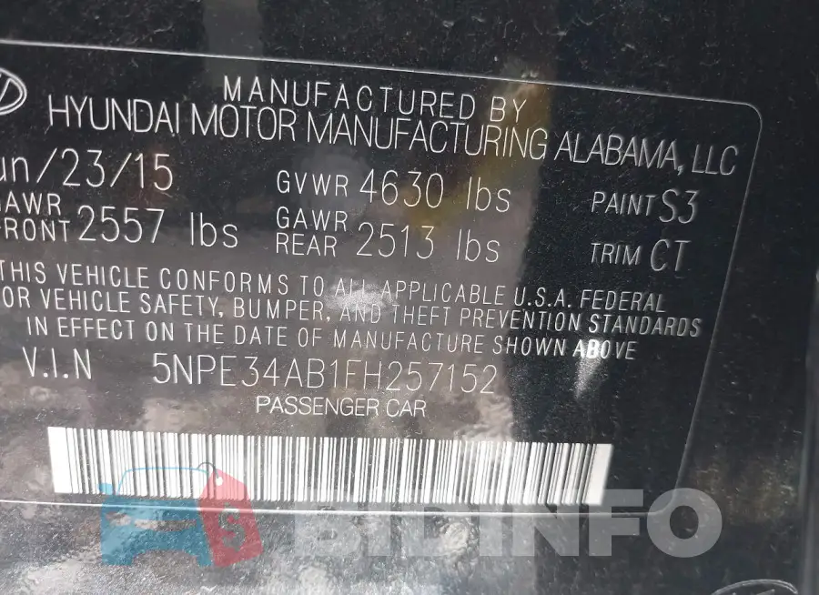 5NPE34AB1FH257152 Photo# 9