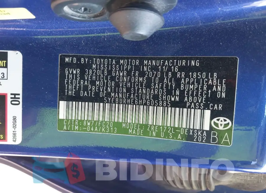 5YFBURHE6HP605885 Photo# 9