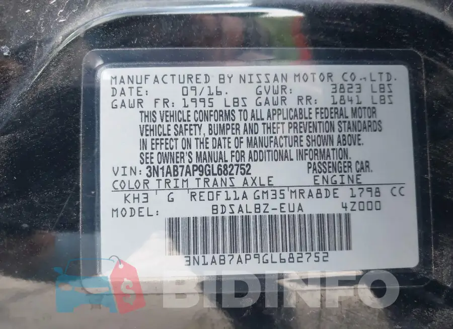 3N1AB7AP9GL682752 Photo# 9