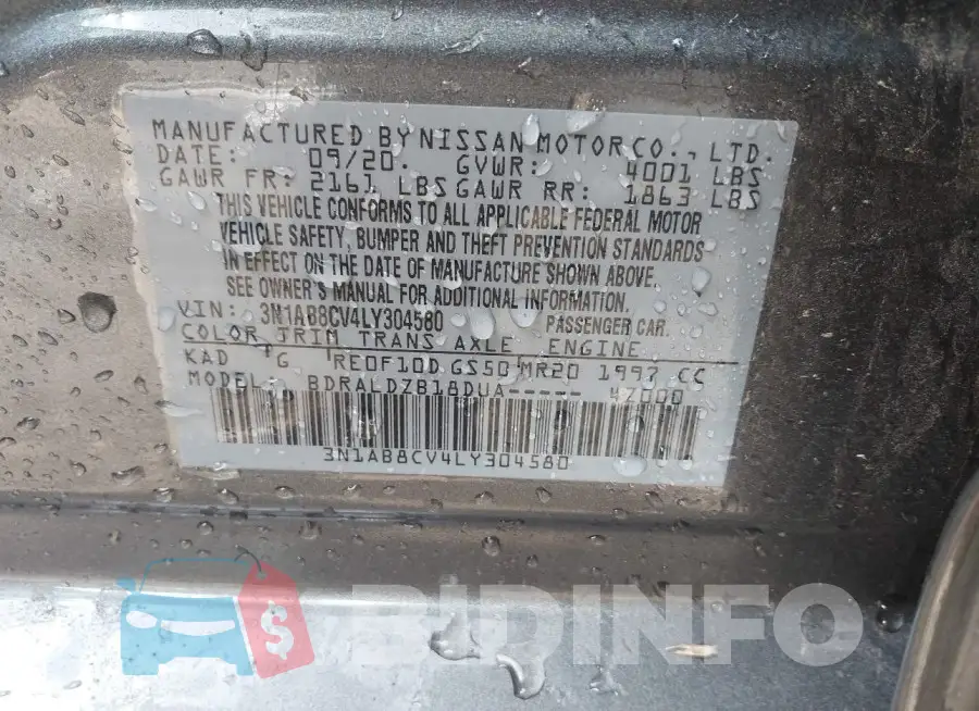 3N1AB8CV4LY304580 Photo# 9