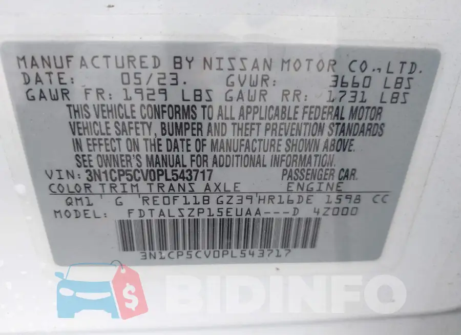 3N1CP5CV0PL543717 Photo# 9