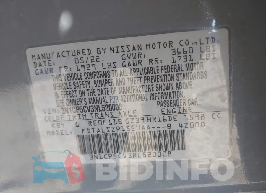 3N1CP5CV3NL520008 Photo# 9