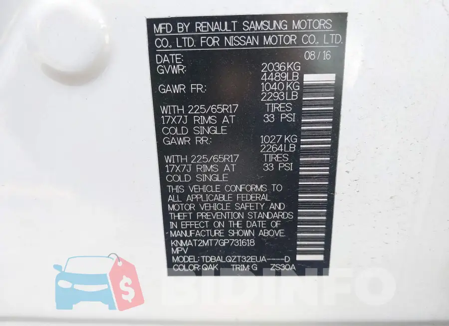 KNMAT2MT7GP731618 Photo# 9