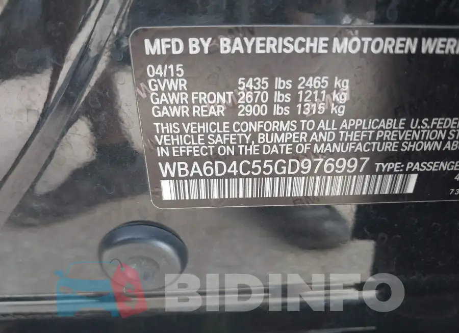 WBA6D4C55GD976997 Photo# 9