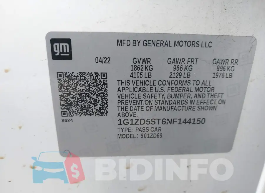 1G1ZD5ST6NF144150 Photo# 9