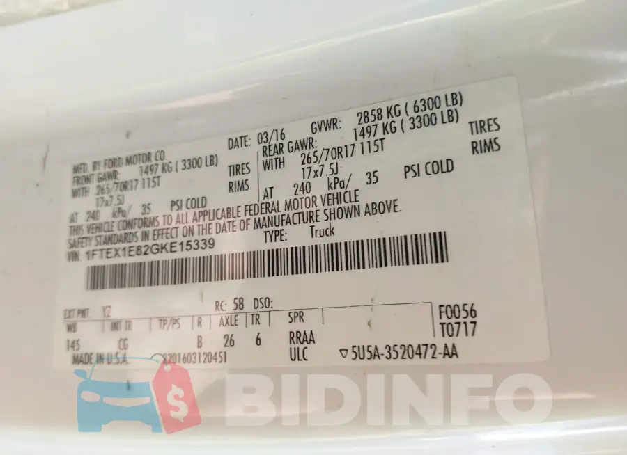 1FTEX1E82GKE15339 Photo# 9