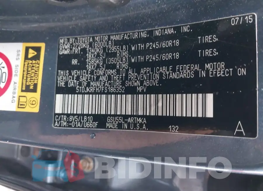 5TDJKRFH7FS186352 Photo# 9