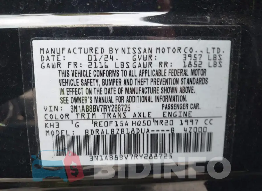 3N1AB8BV7RY288725 Photo# 9