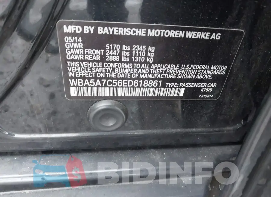 WBA5A7C56ED618861 Photo# 9