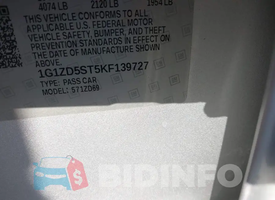 1G1ZD5ST5KF139727 Photo# 9