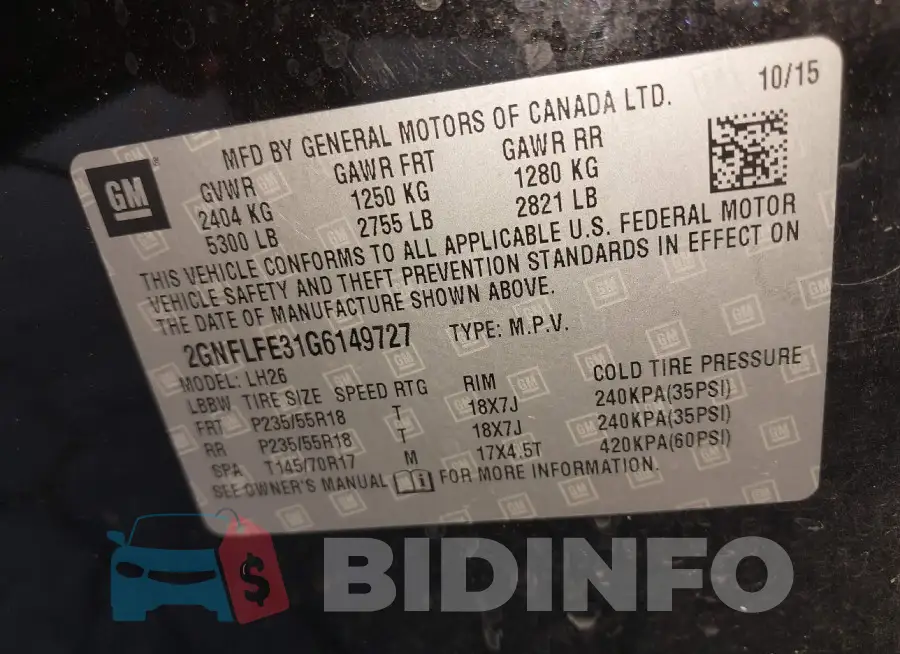 2GNFLFE31G6149727 Photo# 9