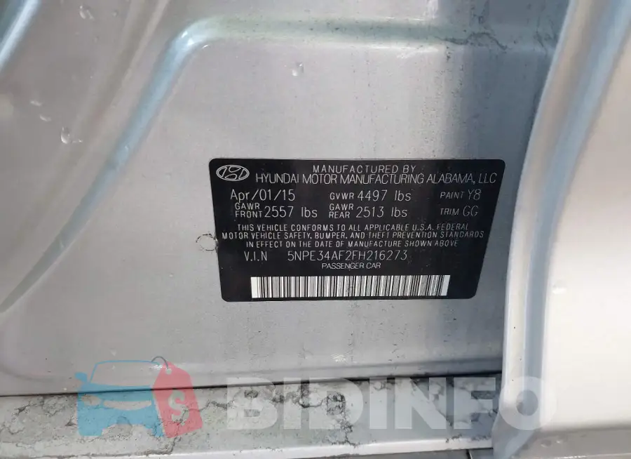 5NPE34AF2FH216273 Photo# 9